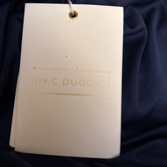 Mac Duggar special occasion gown size 18 blue lace with gold and beaded belt - Picture 15 of 15